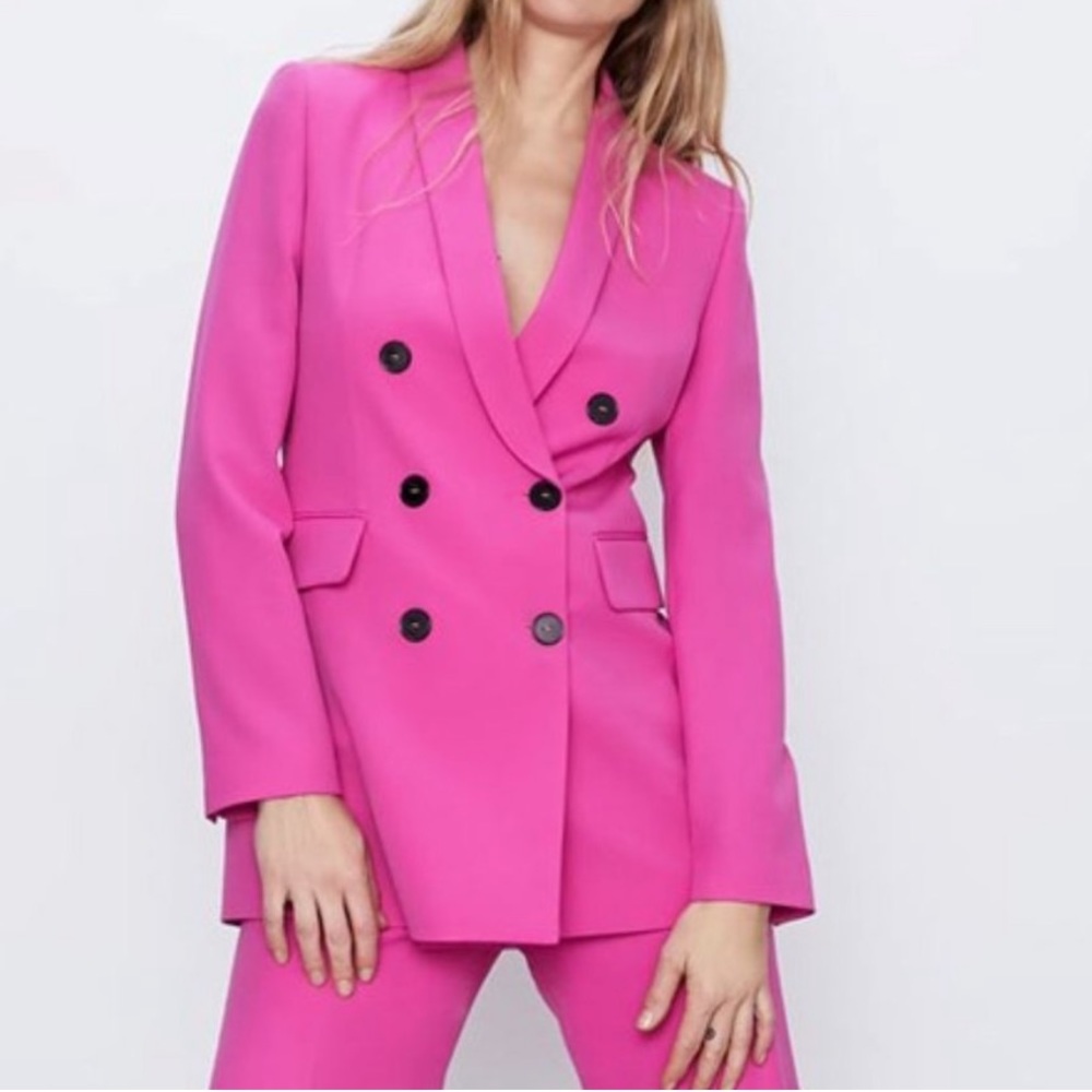 NWOT Zara Pink Double breasted blazer